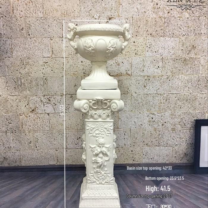 Wedding Gold Roman Column Flower Stand – European Stripe Trophy Fiberglass Décor