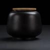 Retro Black Ceramic Tea Pot Sealed Pu'er Tea Container Household Storage Jar Traditional Chinese Tea Set Decor