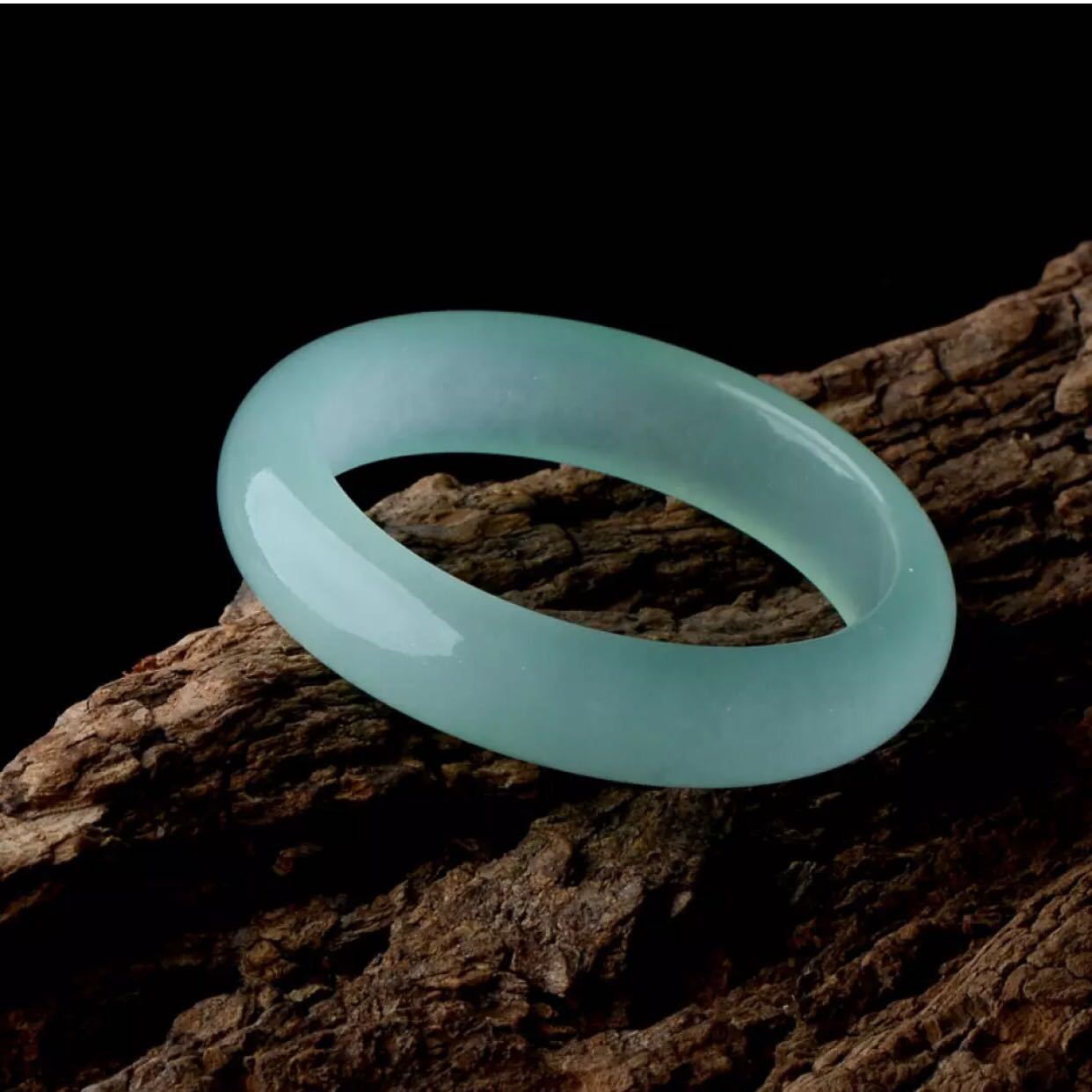 Браслет из натурального ледяного нефрита с синим цветом воды, модный браслет с изумрудом, браслет из нефрита, женский подарок 56-58MM