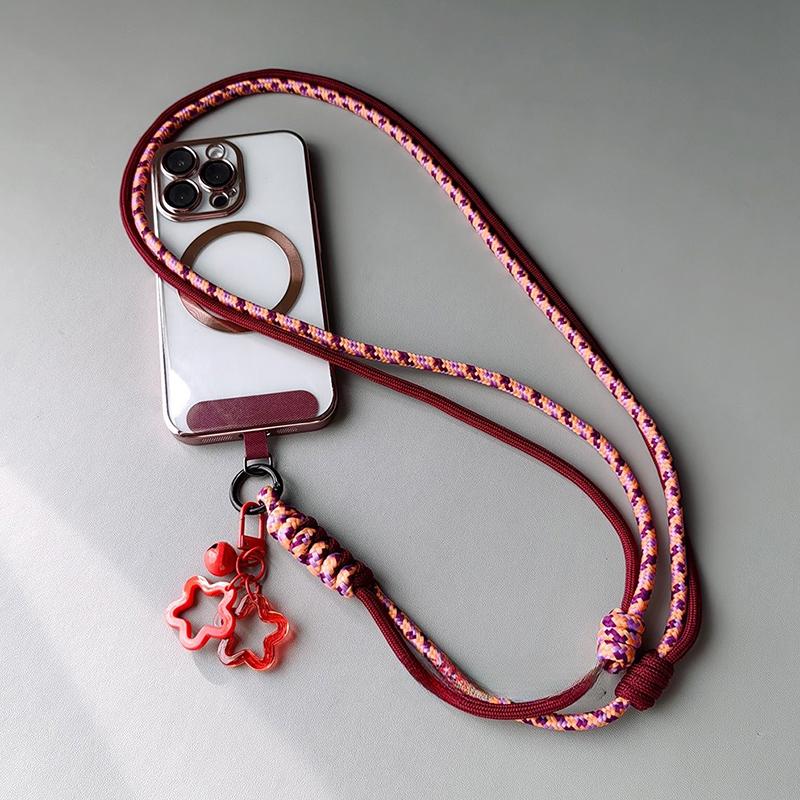 Braided Phone Lanyard Long Crossbody Shoulder Strap Adjustable Outdoor Sports Mountaineering Rope Anti Loss Neck Phone Strap