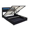 Lit coffre 140x200 - KING OF DREAMS - Tête de lit LED - Montage rapide - PVC simili facile d'entretien