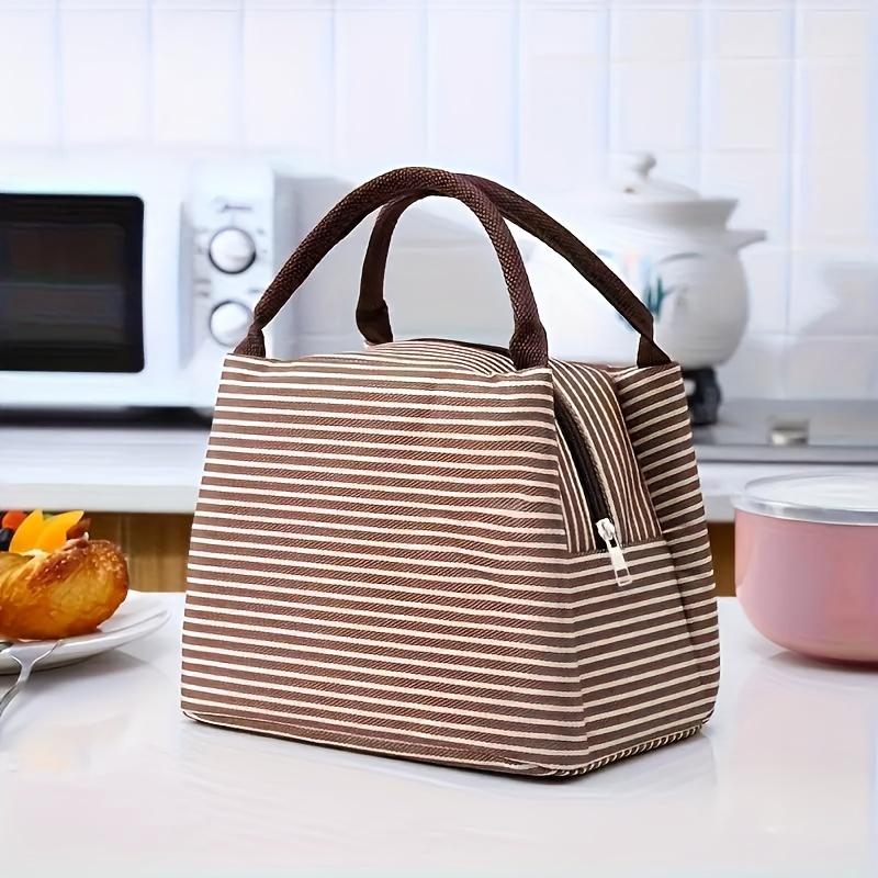 Insulated Leak Proof Lunch Bag with Strawberry White Design Durable Oxford Fabric Non Food Contact, Lunch Bag Insulated