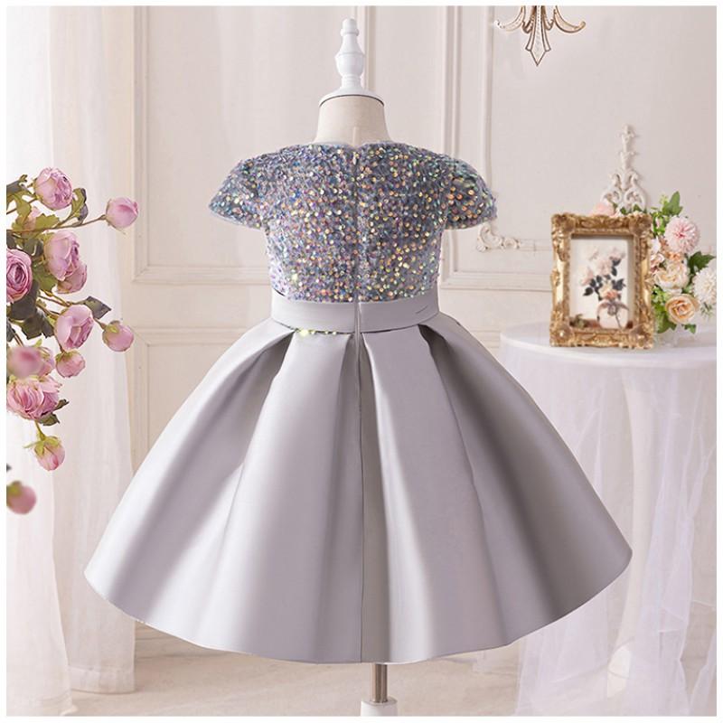 Mädchen Pailletten Prinzessinnenkleid Kinder Formelles Partykleid Hochzeit Wettbewerb Gastgeber Auftritt