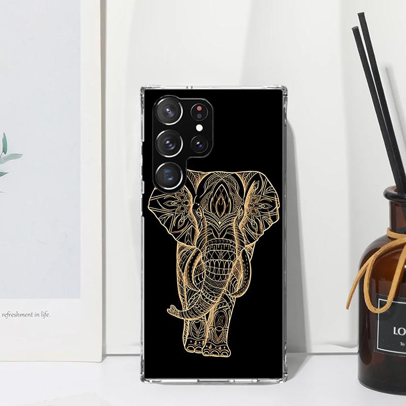 Elephant Mandala Aztec Phone Case For Samsung Galaxy S26 S25 Edge S24 FE S23 S22 Ultra S21 Plus S20 + Art Fundas Back Cover Gala