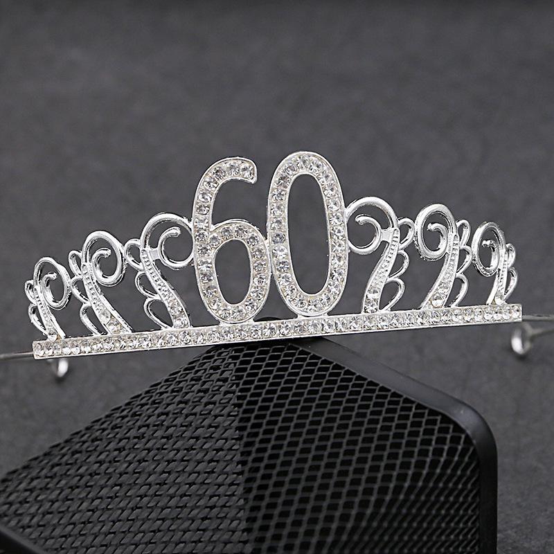New 15-year-old Cake Baking Decoration Alloy Rhinestone 18-year-old Headwear 6-inch 8-inch Cake Accessories Digital Crown