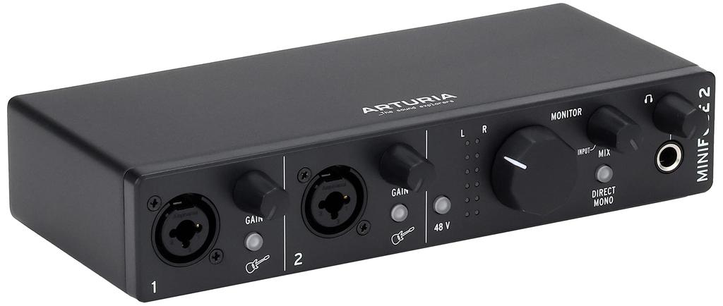 Arturia Music Production Software Included Dual Audio MIDI Interface MiniFuse 2 Black &
