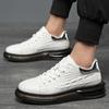 Pantofi Casual din Piele cu Model Crocodil pentru Bărbați 3/ 6/ 8 CM Adidași cu Înălțime Mărită Încălțăminte Skate pentru Bărbați Alb Negru