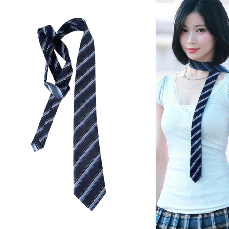 Striped Preppy Polyester Necktie Academic Uniform Shirt Tie Accessory For College Students And Stylish Dress Neckwear