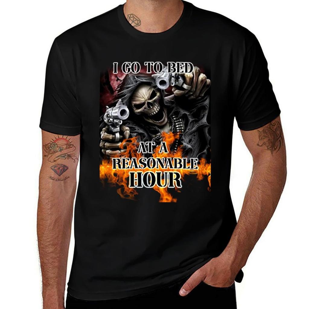 I Go To Bed At A Reasonable Hour Tshirt Casual Streetwear Short Sleeve Tee