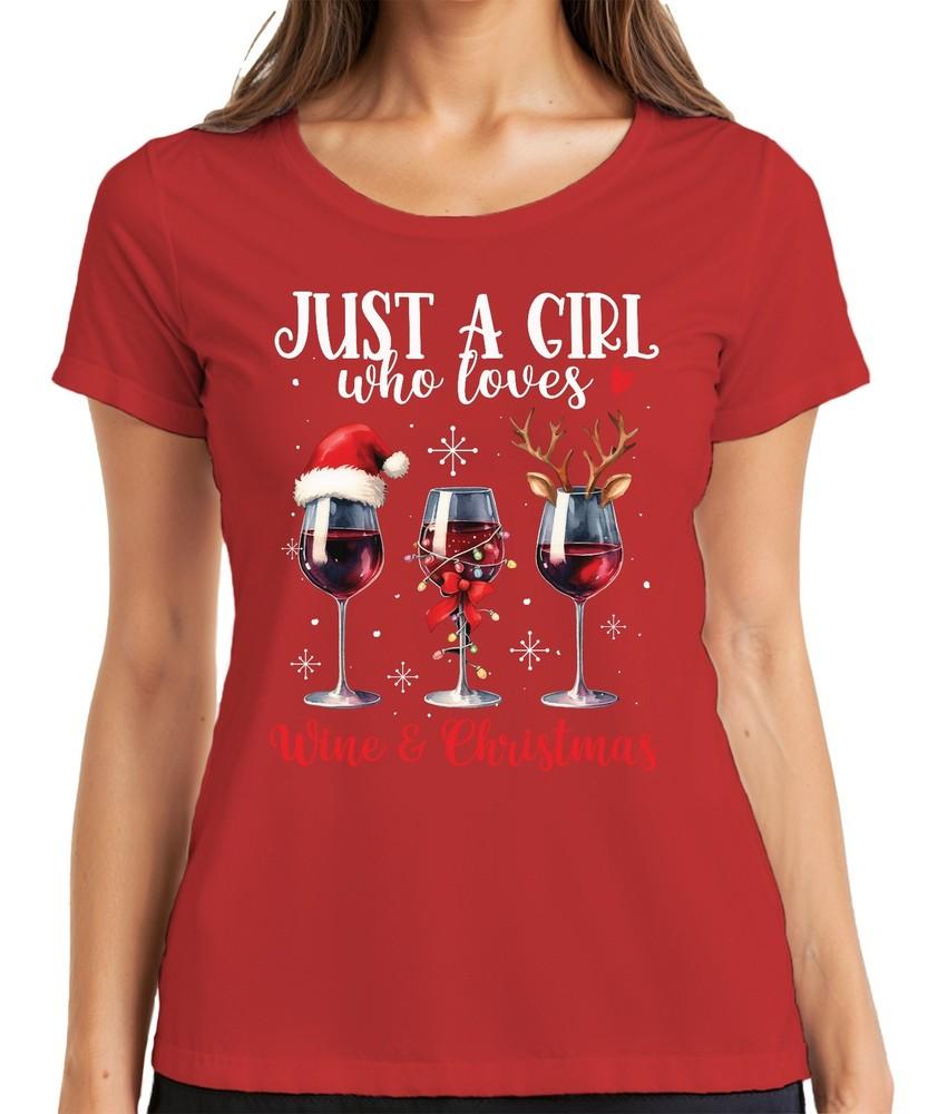 Just A Girl Who Loves Wine Christmas Christmas Xmas Gift Christma