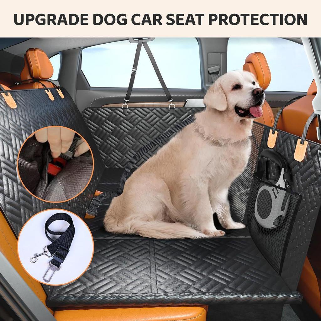 Pet Car Seat Mat with Load-Bearing Extension - Rear Seat Protector for Dogs