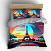Eiffel Tower with Sunset. Bedding Sets Duvet Cover Sets Duvet Covers Pillowcases(1*Duvet Cover 2*Pillowcases Without Duvet Insert)