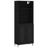 VidaXL Buffet haut Noir 69,5x34x180 cm Bois d'ingénierie 3189334