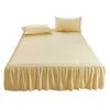 Ruffled Bed Skirt King Size Bed Skirt with Platform Queen Size Wrinkle-Free Fade Resistant Bed Skirt for Bedroom Hotel Women Men