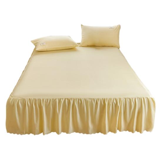 Ruffled Bed Skirt King Size Bed Skirt with Platform Queen Size Wrinkle-Free Fade Resistant Bed Skirt for Bedroom Hotel Women Men