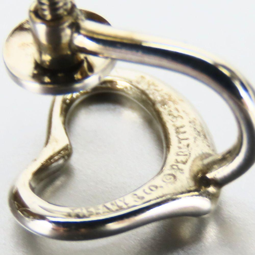 Used TIFFANY&Co. Earring Open Heart Silver925 2.2g Silver Cute