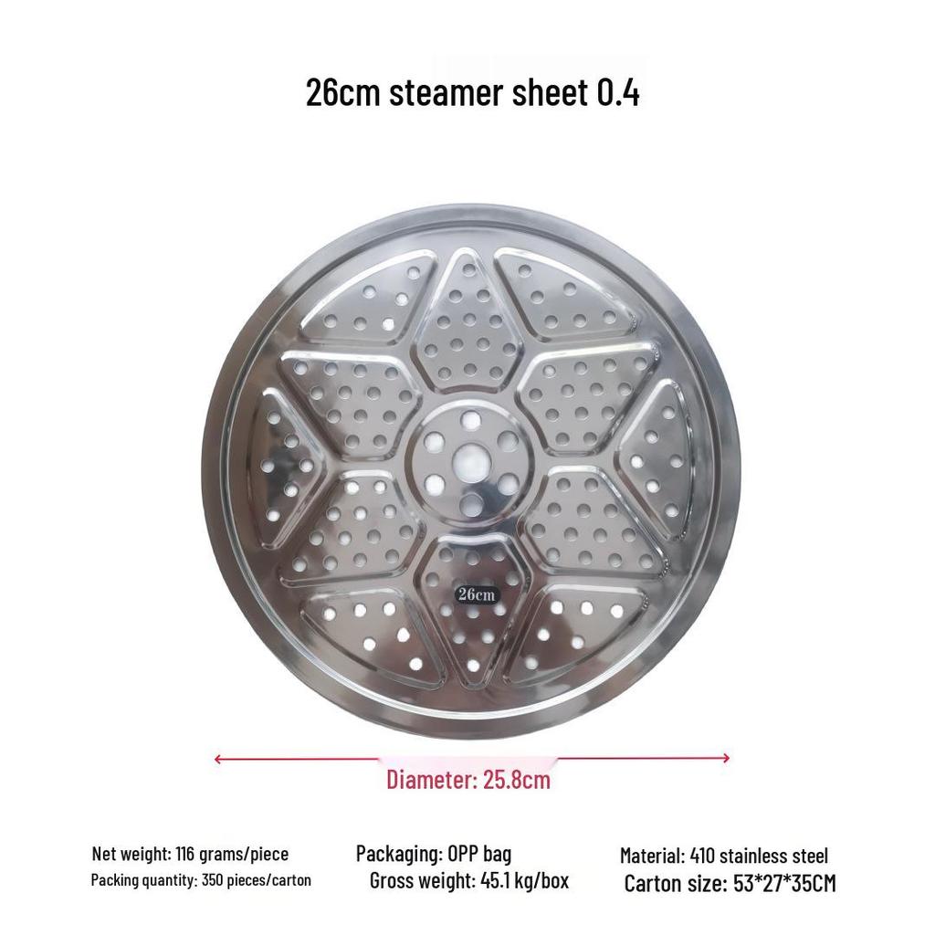 20-44cm Stainless Steel Thickened Steamer Plate/Rack for Household Use
