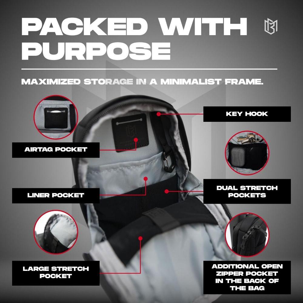 Large Capacity Magnetic Water Bottle Bag Multi-Pocket Universal Magnet Crossbody Bag Portable Water Bottle Holder