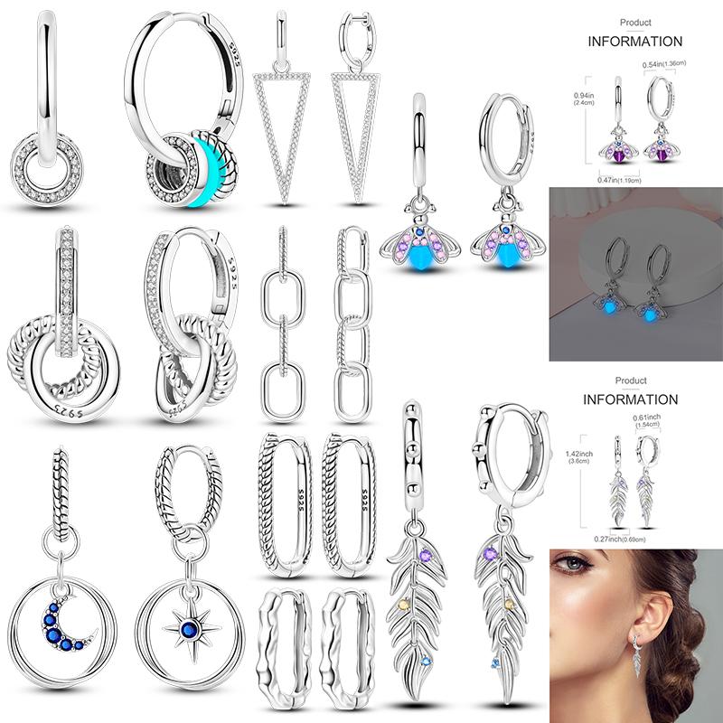 Original Design 925 Sterling Copper Luminous Firefly Pendant Earrings For Women's Luxurious Wedding Anniversary Zircon Gifts
