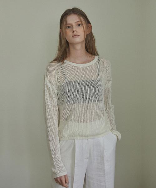 SHINE ON YOU Calm Meadow Mesh Top_Snow