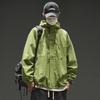 Men's Oversized Retro Solid Color Hooded Jacket - Trendy, Functional, and Unisex