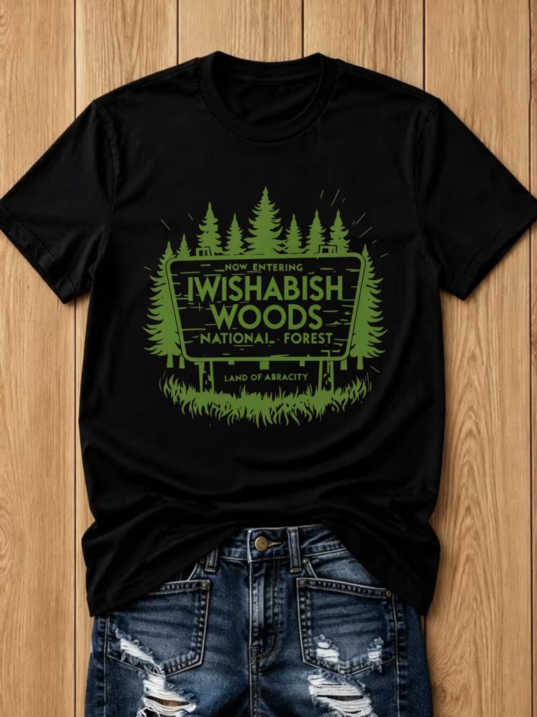 One 100%,, Comfortable And Soft T-shirt, Spring Summer Womens Clothing, Iwishabish Woods National Forest Land Of Abracity Design, Popular Printed with
