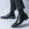 New Men's Pointed Business Office Patent Leather Casual Brogues Oxford Shoes Male Formal Wedding Dress Homecoming Footwear