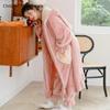 Princess Plush Bathrobe Gown Thick Home Clothes Soft Robes Winter Warm Hooded Flannel Nightgown Women Cute Cartoon Sleepwear