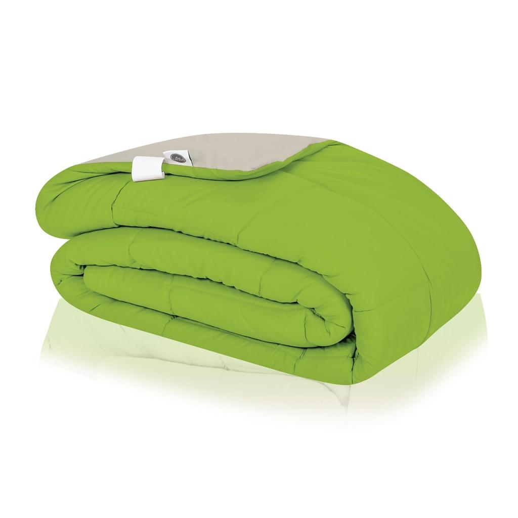 Plush Reversible Microfiber Comforter Single Bed | 220 GSM|Blanket, Quilt, Duvet, 110 GSM Peached Extra Soft Microfiber Fabric,