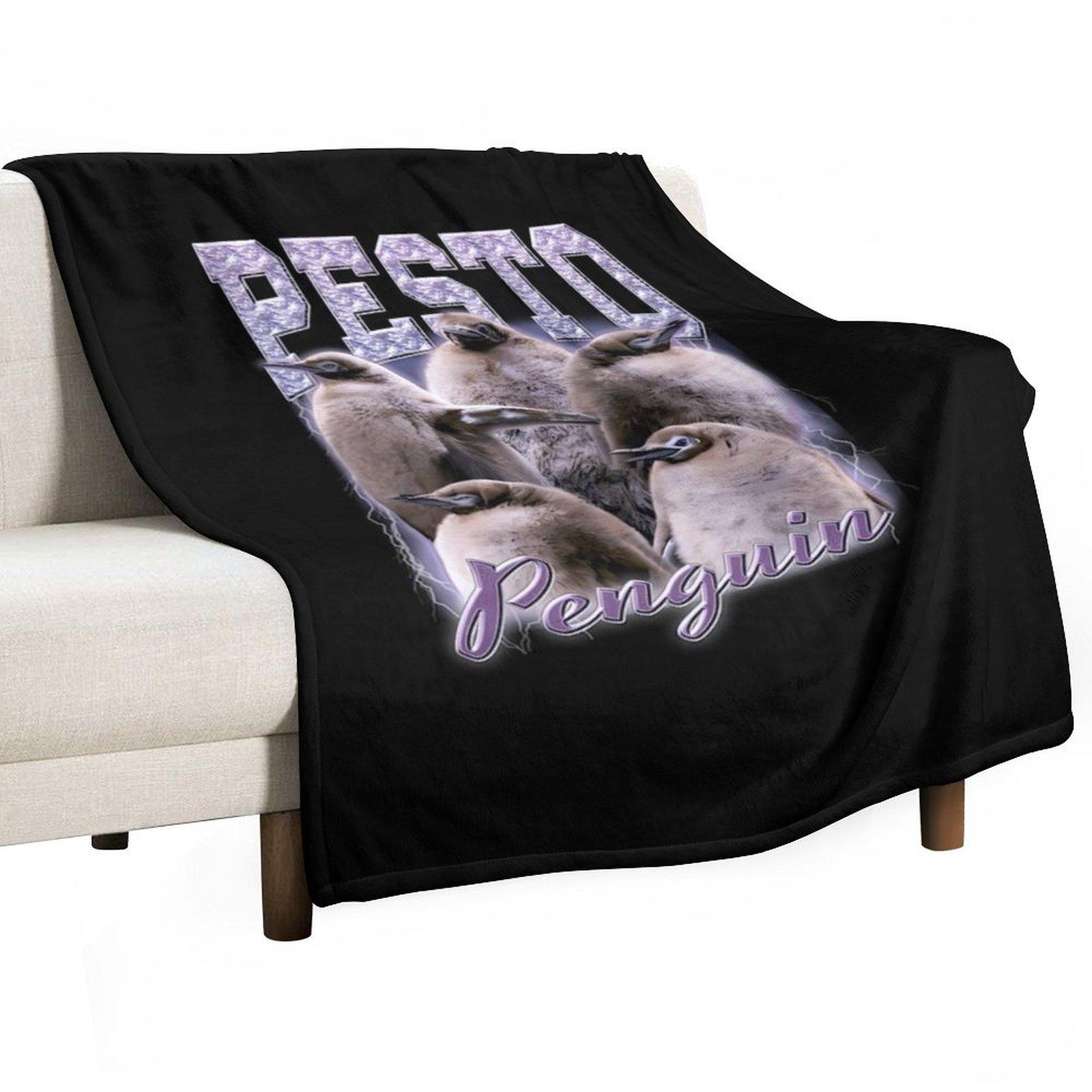 Pesto The Penguin Throw Blanket Warm Comfortable Blanket for Office Napping 75X95CM