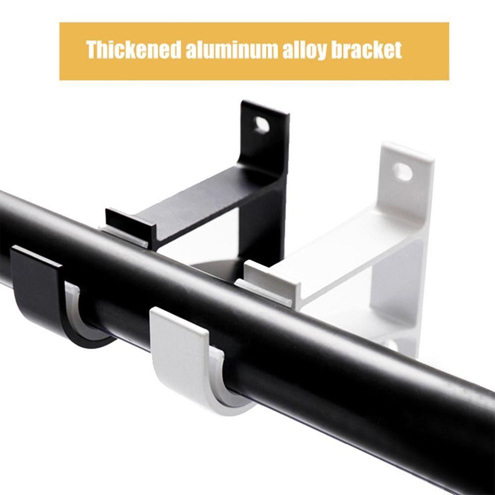 Durable Single Hang Curtain Rod Bracket Fixing Clip Thicken Hanger Hook Crossbar Furniture Hardware Rod Support Clamp