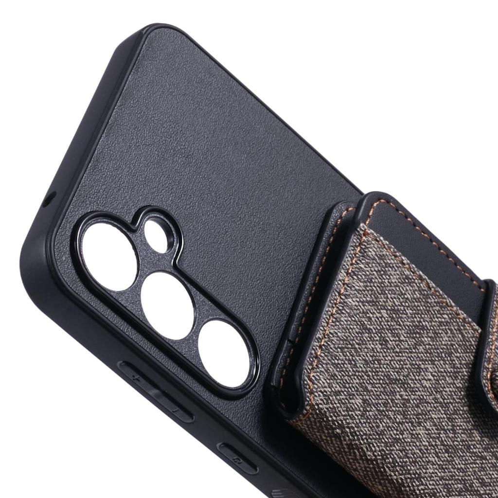 For Samsung Galaxy A35 5G Phone Case Adhesive Card Bag Color Matching with Kickstand