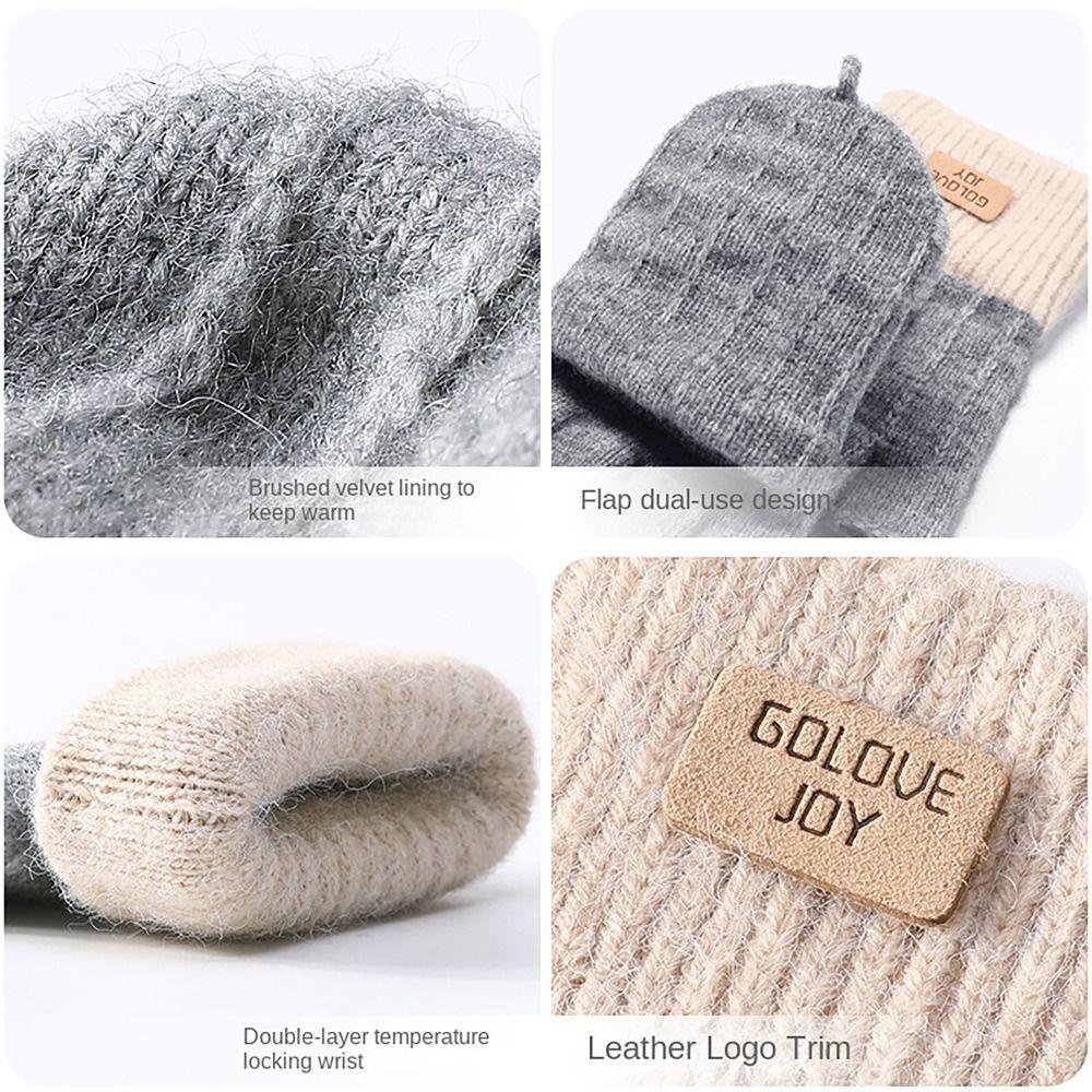 Screen Touchable Winter Gloves Knitted Wool Glove Bracers Casual Hand Warmer  for Woman Winter Warm