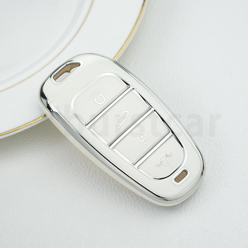 Tpu Car Key Cover Shell Fob Case Holder Bag For Hyundai Santa Fe Tucson Nexo Nx4 Atos Solaris Prime Keyless Accessories