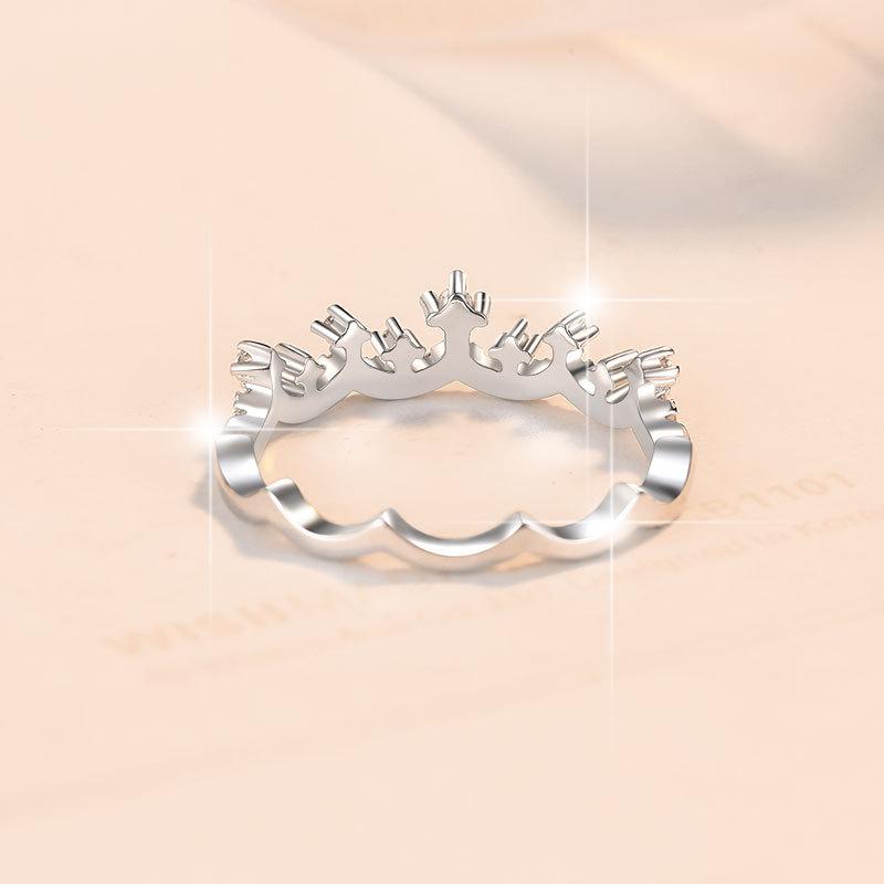 S925 Sterling Silber Ring für Frauen gestapelte Krone Modeschmuck Moissanit Ring Verlobungsring Diamantring Ehering Geschenk für Freundin