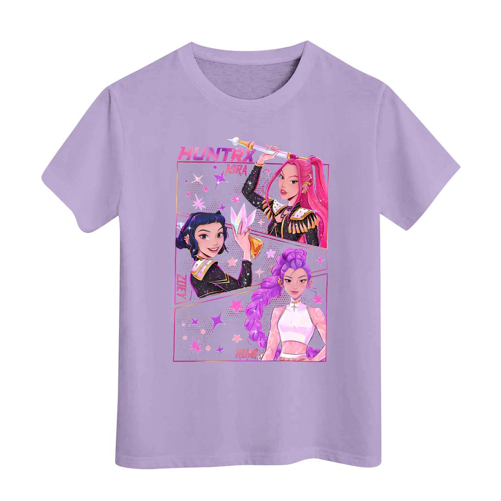 Boys Girls Round Neck Casual Printed Short-sleeved T-shirt Top
