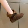 Fashion New Style Fashion Women's Luxury Suede Western Boots Women Ankle Boots Women's Black Short Booties Large Size Zapatos Mujer