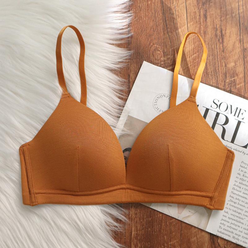 

Новое бесшовное женское нижнее белье, сексуальный бюстгальтер Push Up с глубоким V-образным вырезом, беспроводное нижнее белье карамельного цвета с регулируемым ремешком, удобный бюстгальтер M жёлтый