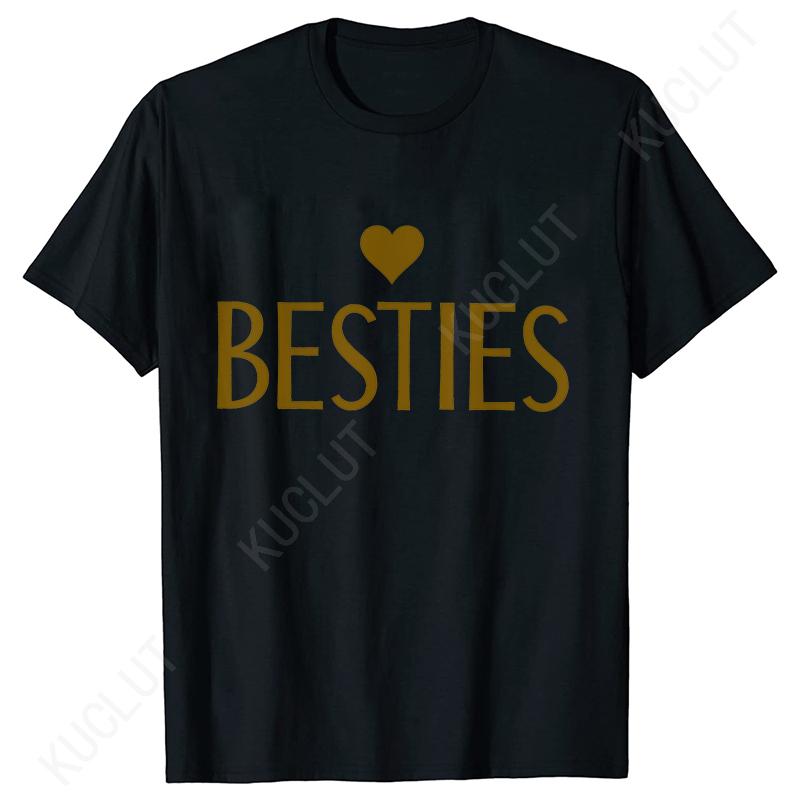 Besties T Shirt for Women Clothing Fashion Personalized Best Friend Tshirts Bff for Life Tee Shirt Matching Girls Birthday Gift S