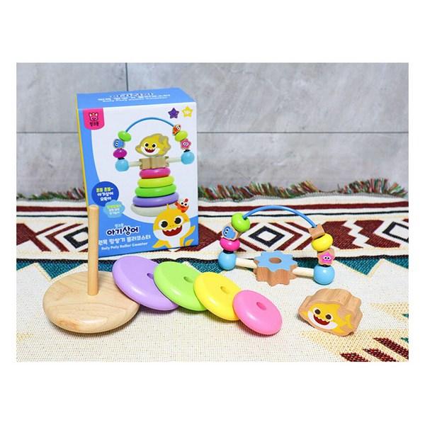 Pinkfong Baby Shark Wooden Ring Stacking, Mixed Colors, 1 Piece, Korean Baby Products