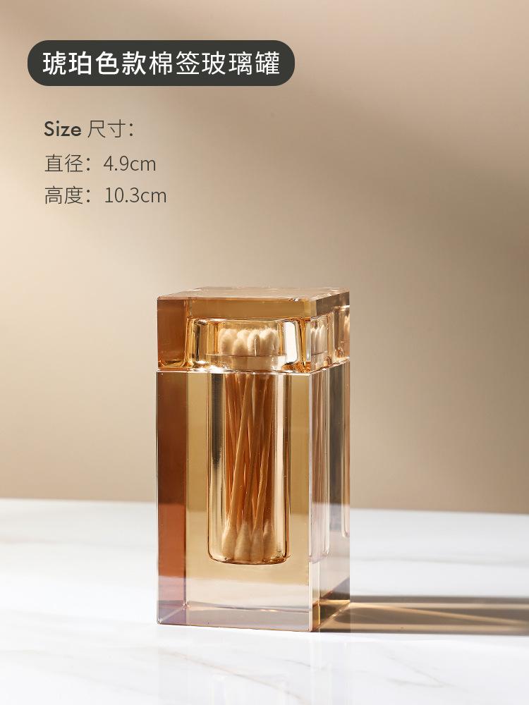 Leichter Luxus Kristallglas Zahnstocherbox für Zuhause Wohnzimmer Esstisch Hochwertig Kreativ el Wattestäbchen und Zahnseide