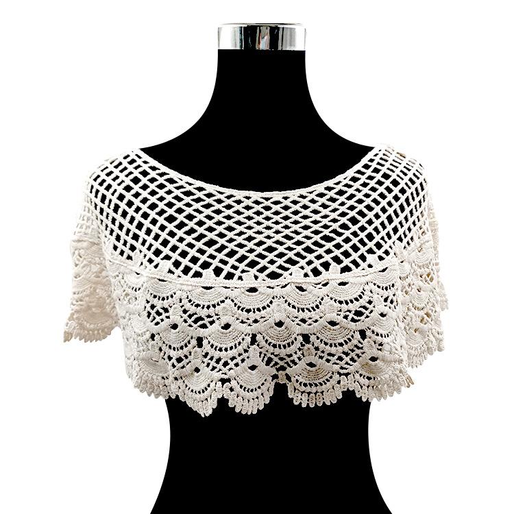 Shawl Women'S Fashion Coat Short Lace Crochet Hollow Leak-Proof Chest Four-Season Small Vest Thin Smock