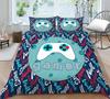 3D Bedding Single Double Bed Game Machine Printed Pillowcase and Quilt Cover 2/3 Pieces for Boys and Men Game Lovers Comfortable Household Bedding