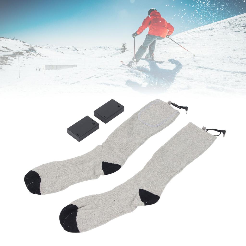 Electric Heated Socks Men Women Rechargeable 2 Sided Heating Washable Portable for Skiing Hiking Camping Uniform Size