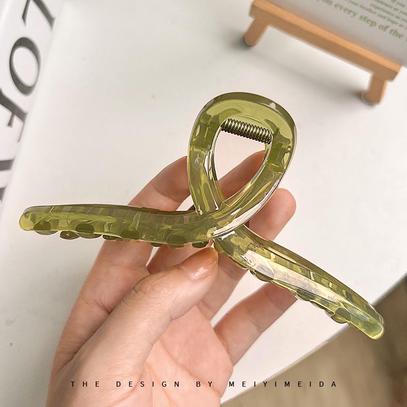 Premium Coffee-Colored Frosted Hairpin - Large All-Match Shark Clip for Elegant Hairstyles