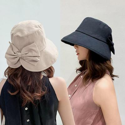 Women's Daily Mud Big Ribbon Bucket Hat