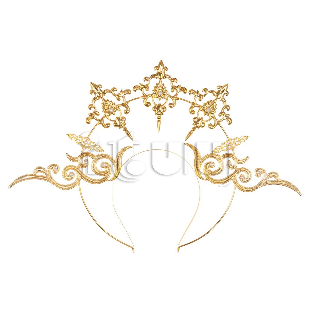 Handmade Halo Crown Headpiece Lolita Goddess KC Gothic Angel Headband Halloween Christmas Party Headdress Hair Accessories