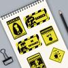 50PCS Cartoon Anime Warning Graffiti Stickers Anime Character Sticker Warning Slogan Warning Sign Decorative Decals for Guitar