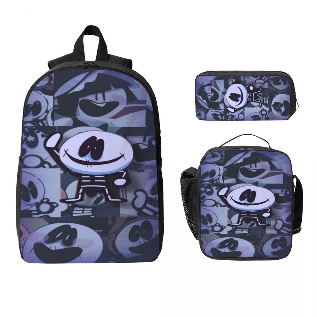 Spooky Month Horror Cartoon Kids Backpack Lunch Box Pen Bags for Boys Girls Backpacks Cute Schoolbag Bookbag Set