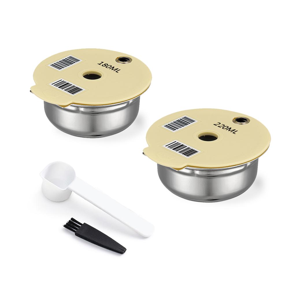 Reusable Coffee Capsule Pods for BOSCH-s Machine Tassimo Happy Vivy Stainless Steel Refillable Coffee Maker Filter 180ML/220ML